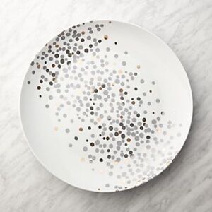 NEW & Very RARE! Crate & Barrel Metallic Dot Platter Serving Dish Plate Server